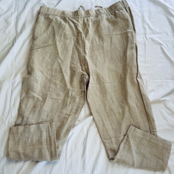 H&M Beige Linen Blend Pants in size Large - Picture 1 of 6